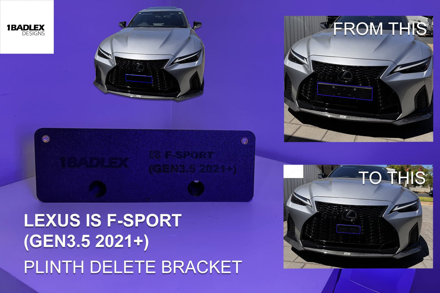 2021+ Lexus IS (3.5gen)Slim line plate holder by 1BADLEX design