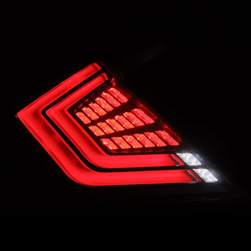 Honda Civic Hatchback NOVA-Series Prismatic LED Tail Lights Black Smoke 2016-2021