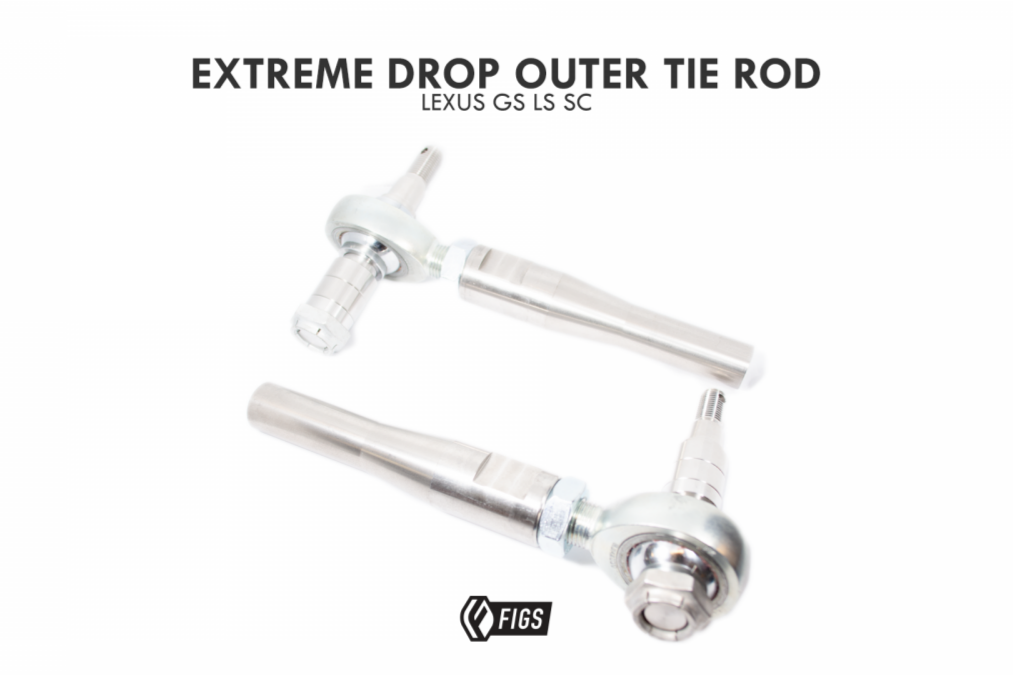 FIGS EXTREME DROP ADJUSTABLE V2 OUTER TIE ROD ENDS WITH BUMP STEER SPACERS