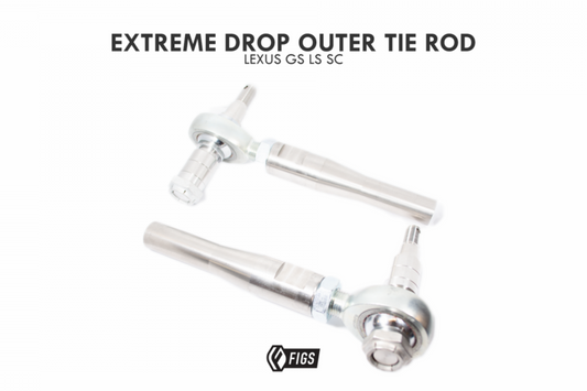FIGS EXTREME DROP ADJUSTABLE V2 OUTER TIE ROD ENDS WITH BUMP STEER SPACERS