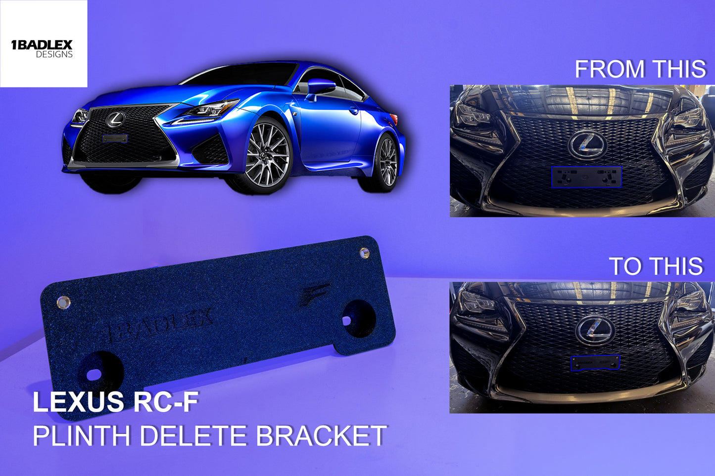 Lexus RCF Slim line plate holder by 1BADLEX design