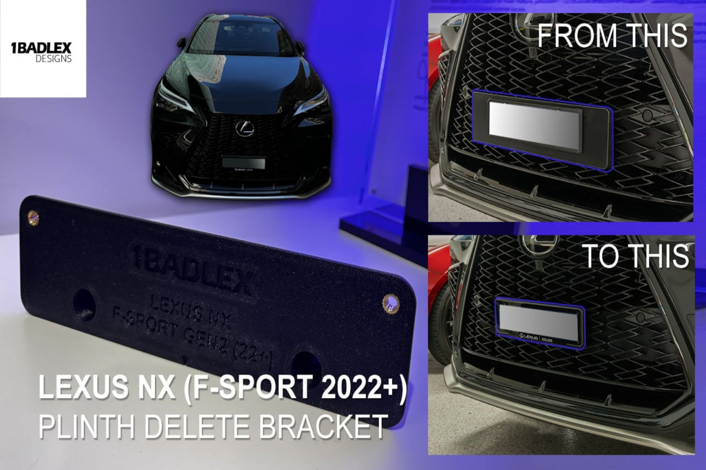 Front Slim plate holder for Lexus NX F sport 2022+