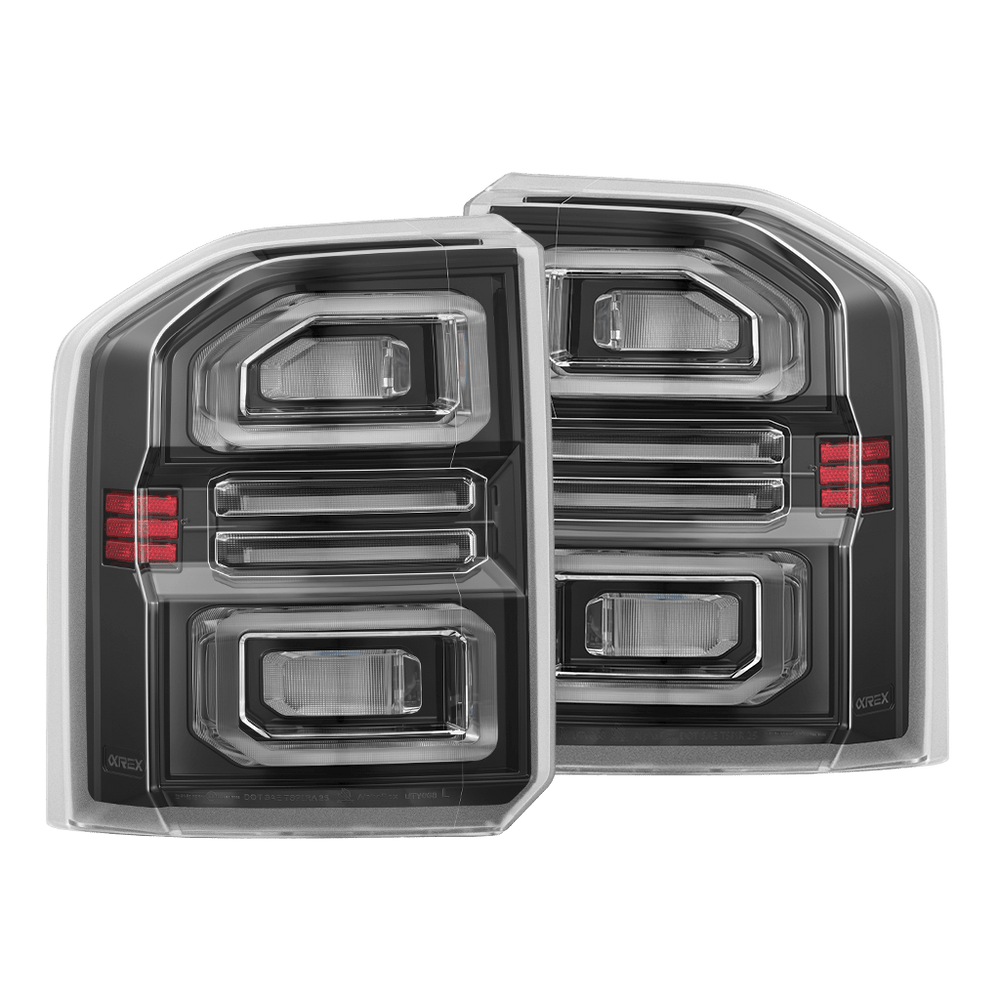 AlphaRex NOVA-Series Prismatic LED Tail Lights for Toyota LandCruiser Prado 250 2024–2026 – Black Smoke / Black Clear