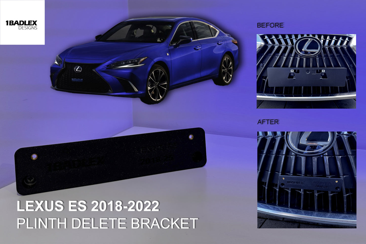 Front Slim plate holder for Lexus ES 2018+ (Non F sport)