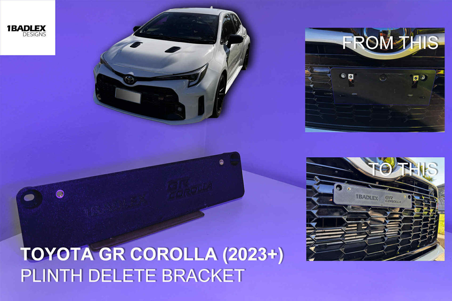 GR Corolla slim line plate holder by 1BADLEX design