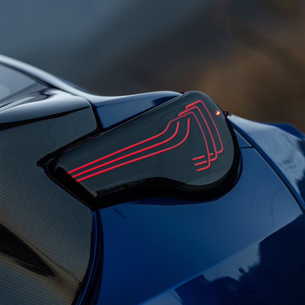 AlphaRex CSL Laser Style LUXX-Series LED Tail Lights for Toyota 86 / Subaru BRZ 2012–2020 – Black Smoke / Black Clear / Vivid Red