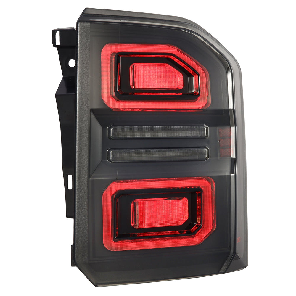 AlphaRex NOVA-Series Prismatic LED Tail Lights for Toyota LandCruiser Prado 250 2024–2026 – Black Smoke / Black Clear