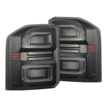 AlphaRex NOVA-Series Prismatic LED Tail Lights for Toyota LandCruiser Prado 250 2024–2026 – Black Smoke / Black Clear