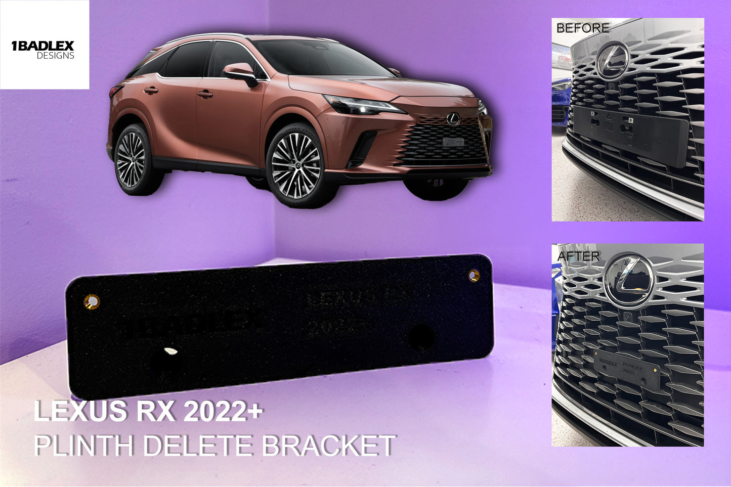 Front Slim plate holder for Lexus RX2022+ (Non F sport)